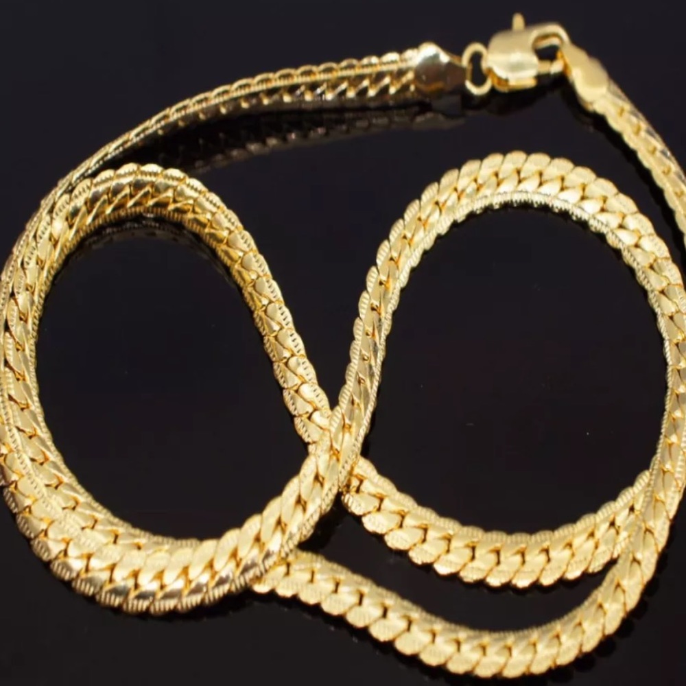 18K gold plated snake chain necklace - Picture 4 of 4
